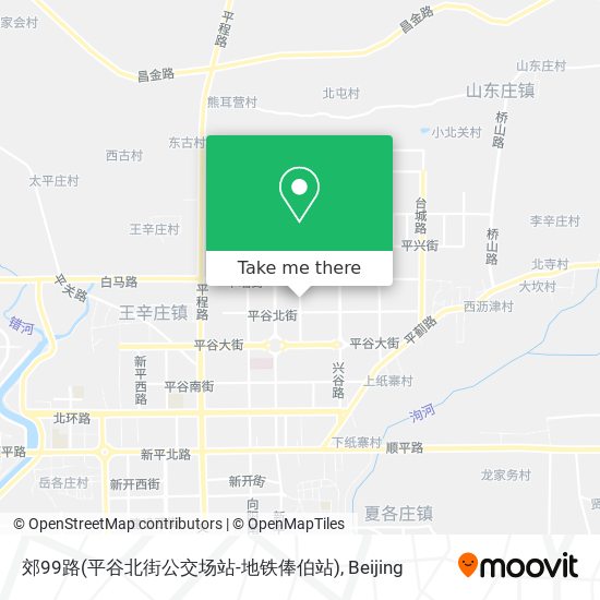 郊99路(平谷北街公交场站-地铁俸伯站) map