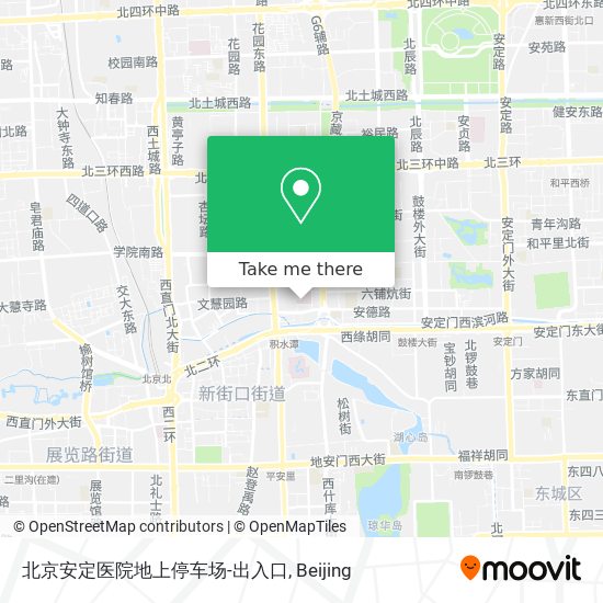 北京安定医院地上停车场-出入口 map