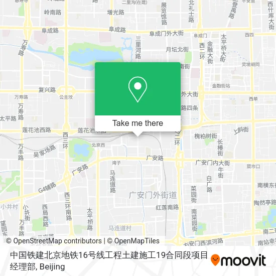 中国铁建北京地铁16号线工程土建施工19合同段项目经理部 map