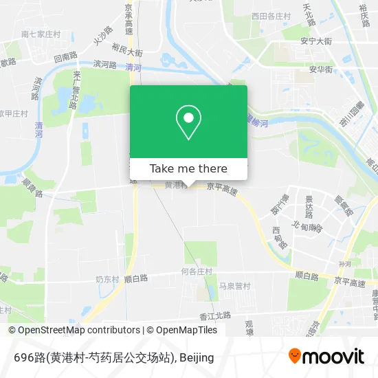 696路(黄港村-芍药居公交场站) map