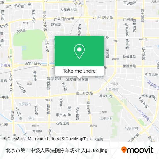 北京市第二中级人民法院停车场-出入口 map