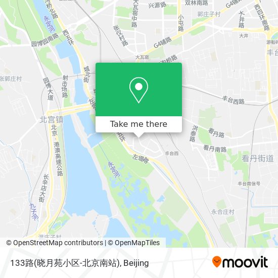 133路(晓月苑小区-北京南站) map