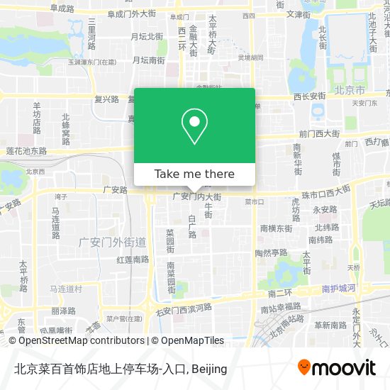 北京菜百首饰店地上停车场-入口 map