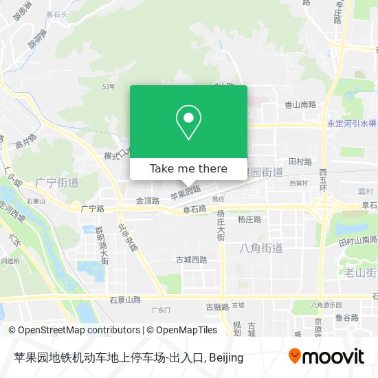 苹果园地铁机动车地上停车场-出入口 map