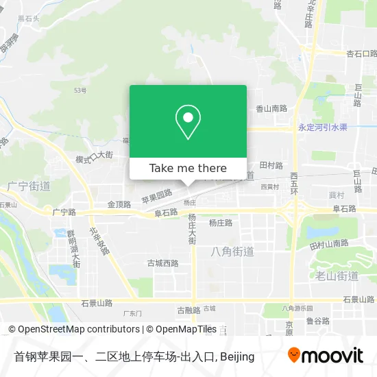首钢苹果园一、二区地上停车场-出入口 map