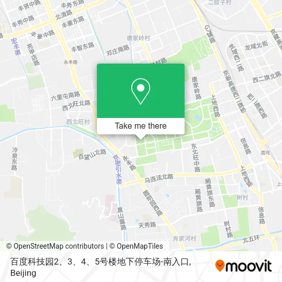 百度科技园2、3、4、5号楼地下停车场-南入口 map