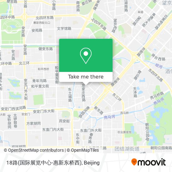18路(国际展览中心-惠新东桥西) map