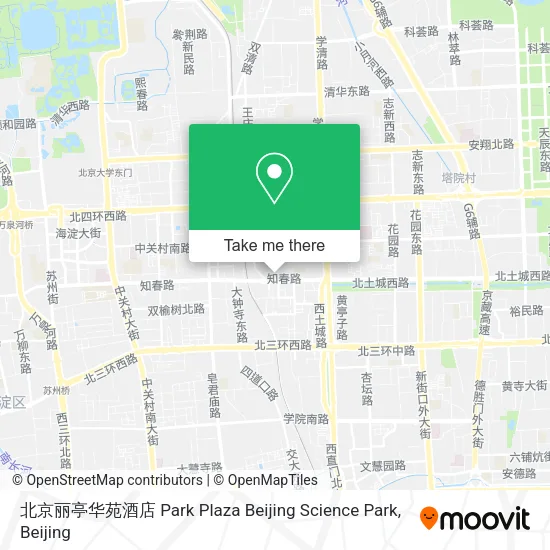北京丽亭华苑酒店 Park Plaza Beijing Science Park map