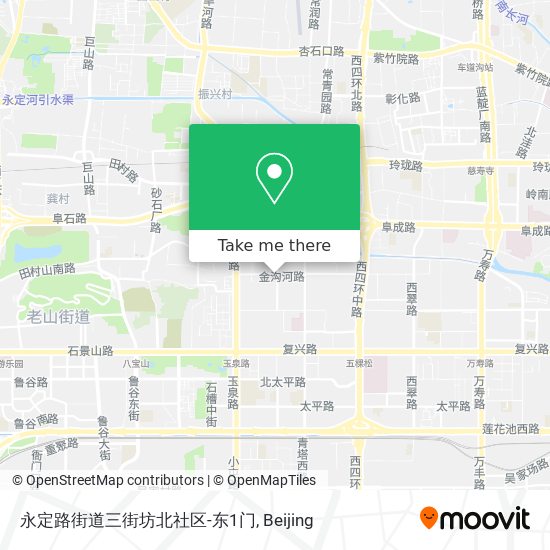 永定路街道三街坊北社区-东1门 map