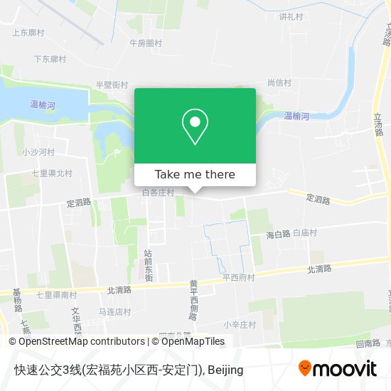 快速公交3线(宏福苑小区西-安定门) map