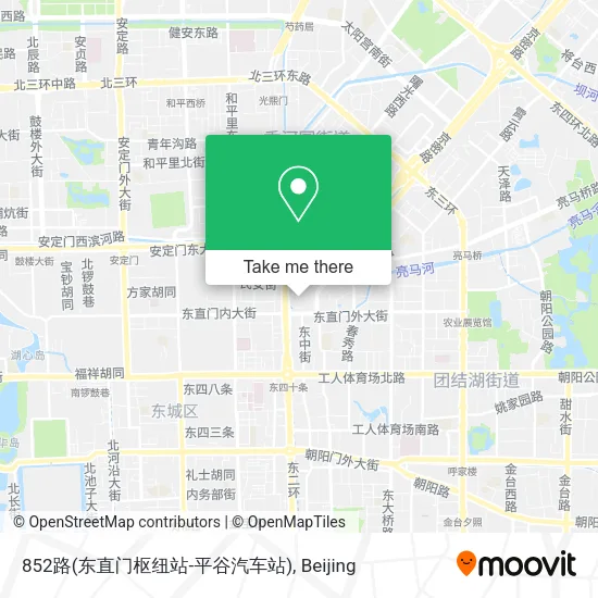 852路(东直门枢纽站-平谷汽车站) map