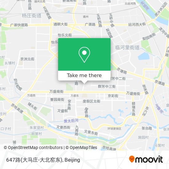 647路(大马庄-大北窑东) map