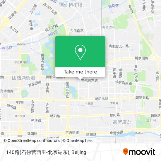 140路(石佛营西里-北京站东) map