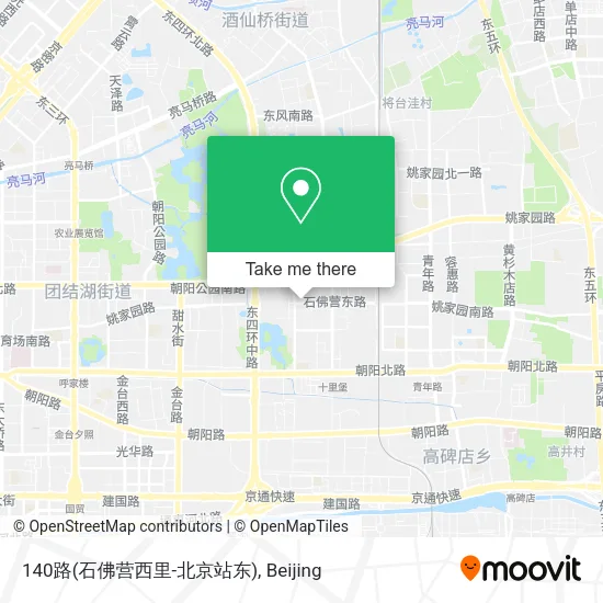 140路(石佛营西里-北京站东) map