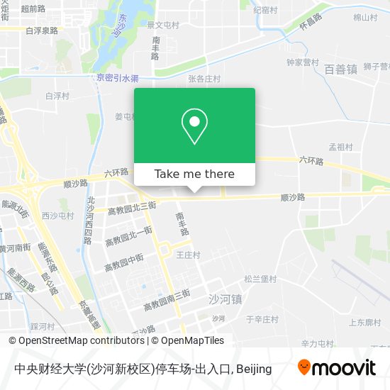 中央财经大学(沙河新校区)停车场-出入口 map