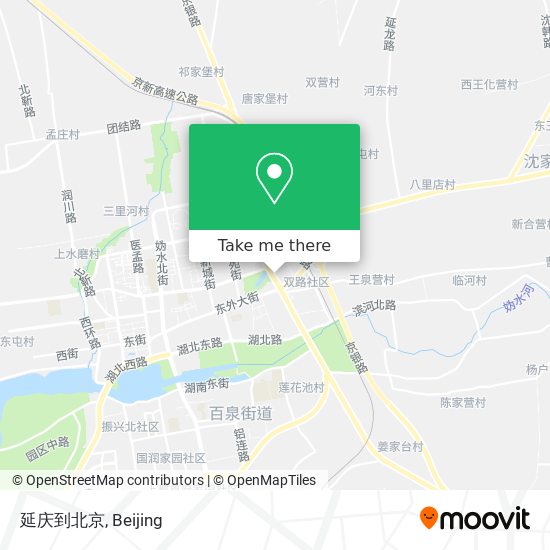延庆到北京 map