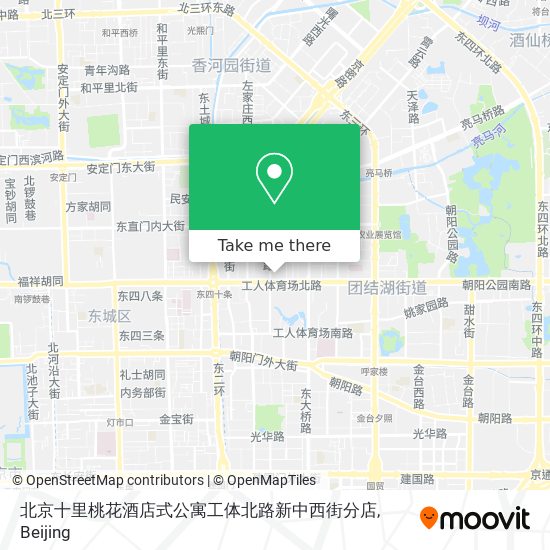 北京十里桃花酒店式公寓工体北路新中西街分店 map