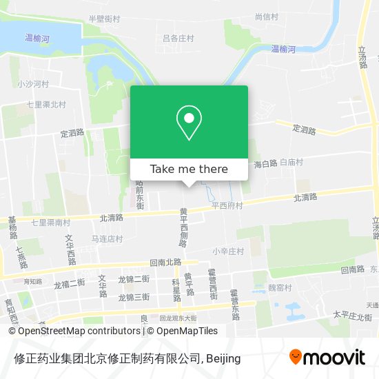 修正药业集团北京修正制药有限公司 map