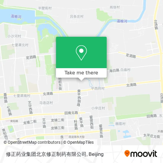 修正药业集团北京修正制药有限公司 map