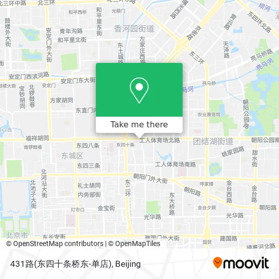 431路(东四十条桥东-单店) map