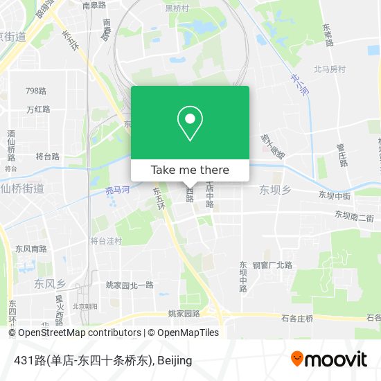 431路(单店-东四十条桥东) map