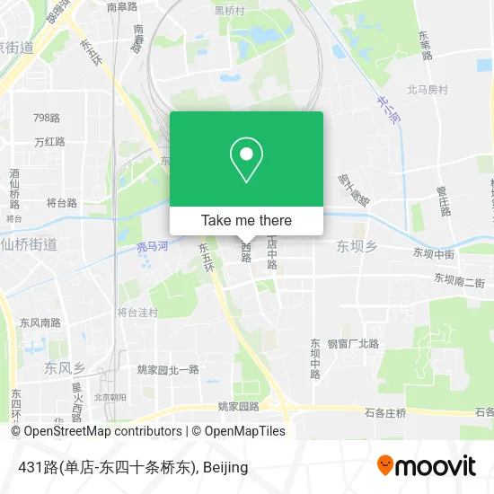 431路(单店-东四十条桥东) map
