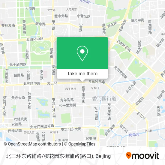 北三环东路辅路/樱花园东街辅路(路口) map