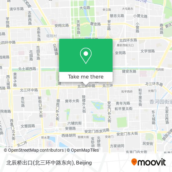 北辰桥出口(北三环中路东向) map