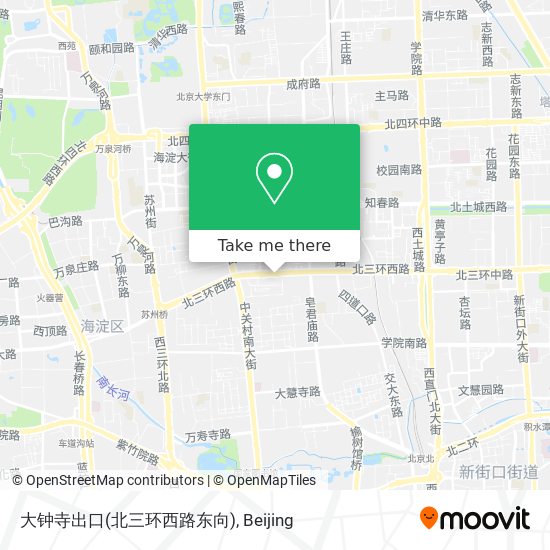 大钟寺出口(北三环西路东向) map