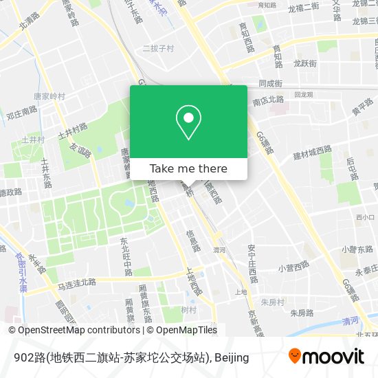 902路(地铁西二旗站-苏家坨公交场站) map