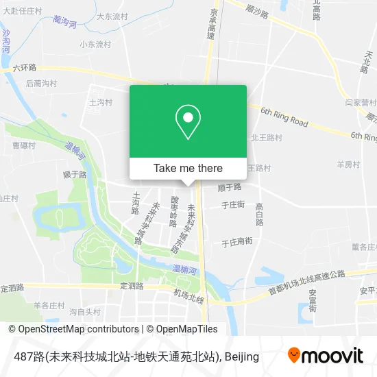 487路(未来科技城北站-地铁天通苑北站) map