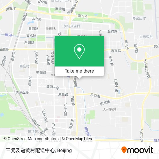 三元及递黄村配送中心 map