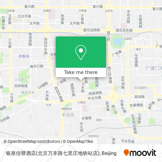 银座佳驿酒店(北京万丰路七里庄地铁站店) map