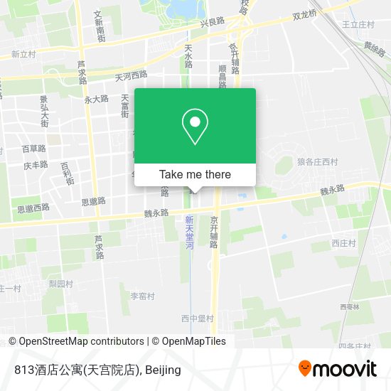 813酒店公寓(天宫院店) map