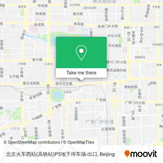 北京火车西站(高铁站)P5地下停车场-出口 map
