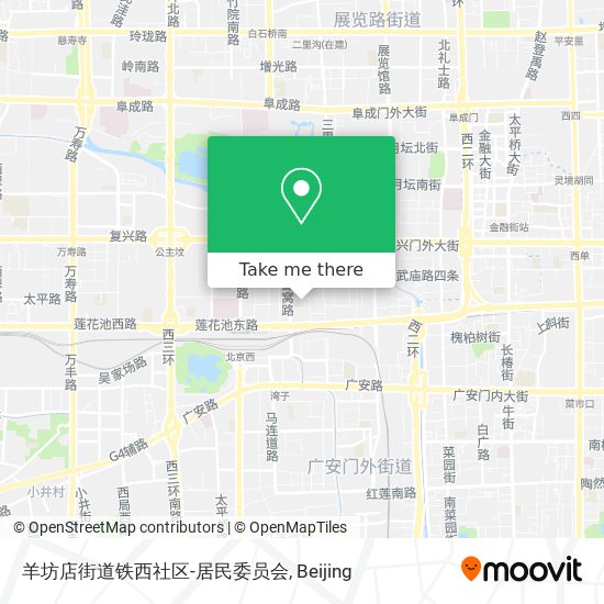 羊坊店街道铁西社区-居民委员会 map