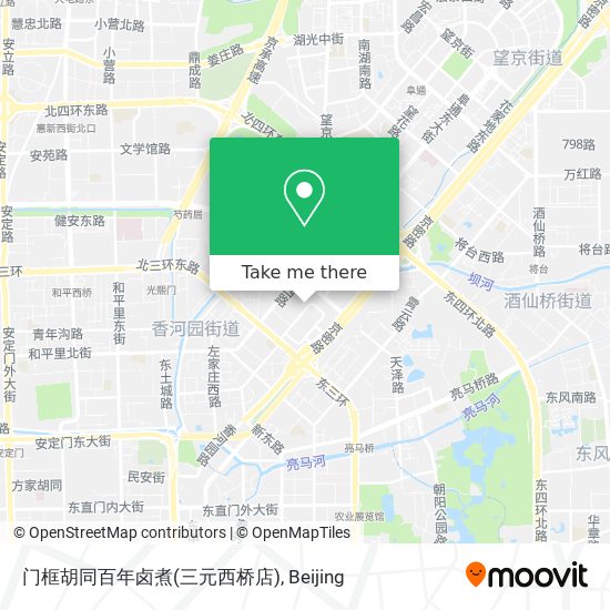 门框胡同百年卤煮(三元西桥店) map