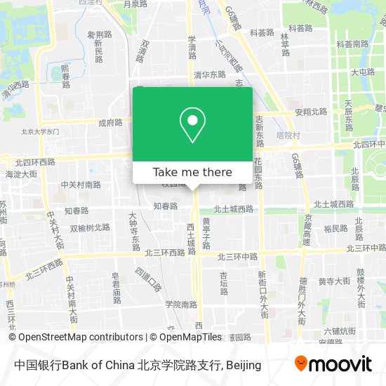 中国银行Bank of China 北京学院路支行 map