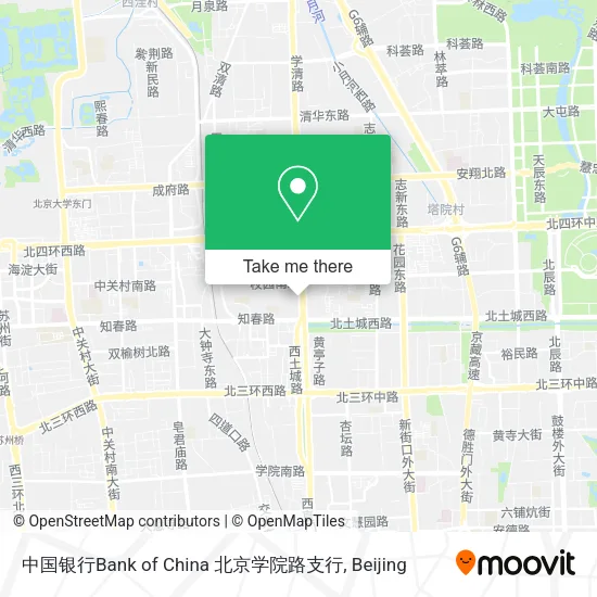 中国银行Bank of China 北京学院路支行 map