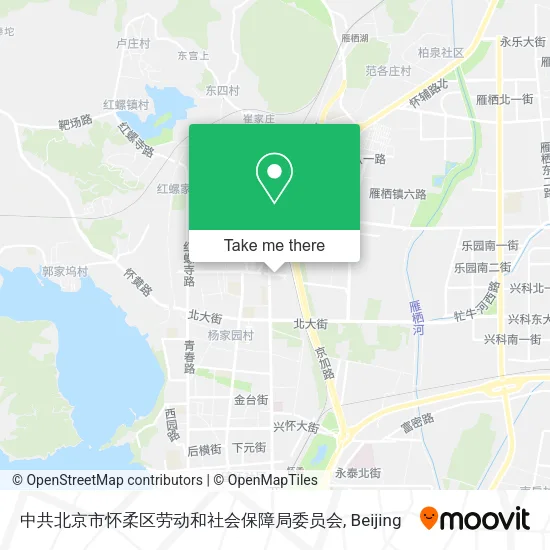 中共北京市怀柔区劳动和社会保障局委员会 map