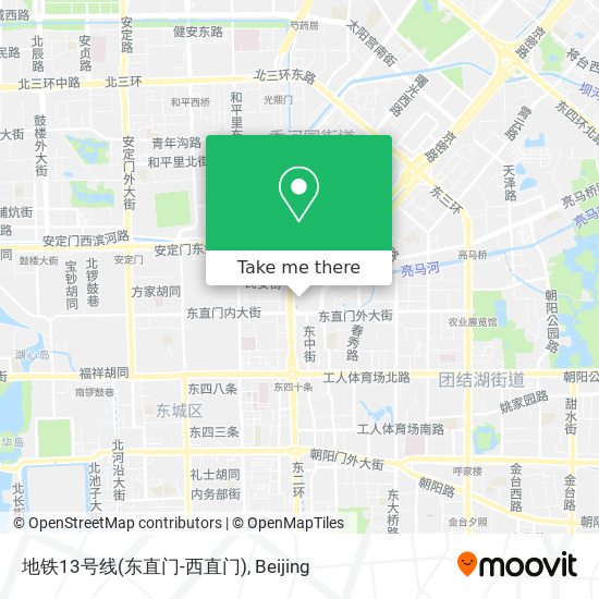 地铁13号线(东直门-西直门) map
