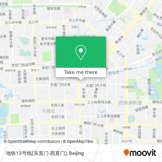 地铁13号线(东直门-西直门) map