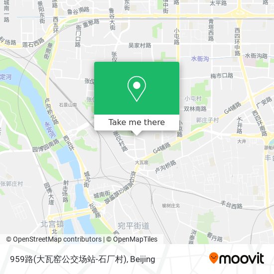 959路(大瓦窑公交场站-石厂村) map