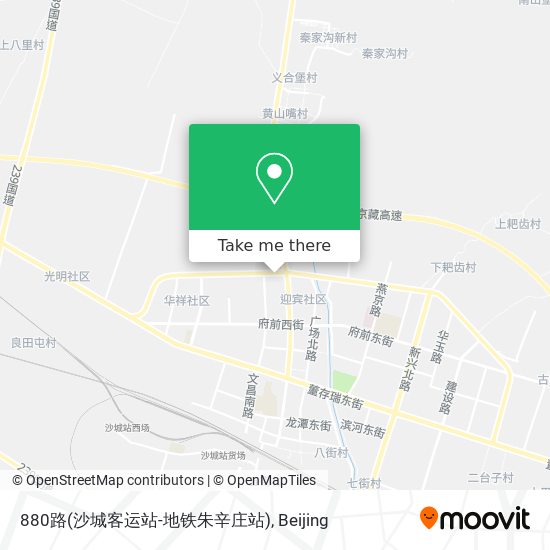880路(沙城客运站-地铁朱辛庄站) map