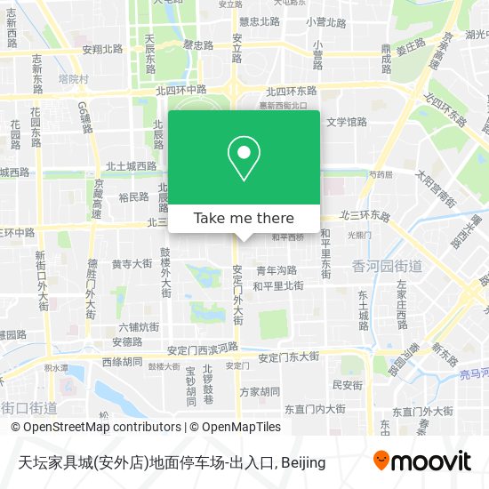 天坛家具城(安外店)地面停车场-出入口 map