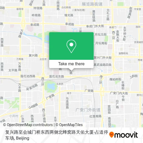 复兴路至会城门桥东西两侧北蜂窝路天佑大厦-占道停车场 map