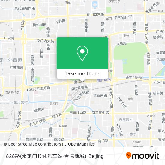 828路(永定门长途汽车站-台湾新城) map