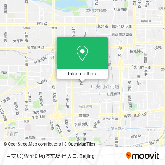 百安居(马连道店)停车场-出入口 map
