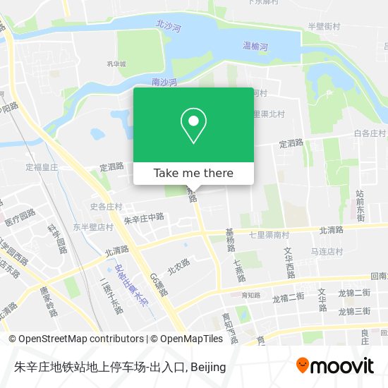 朱辛庄地铁站地上停车场-出入口 map