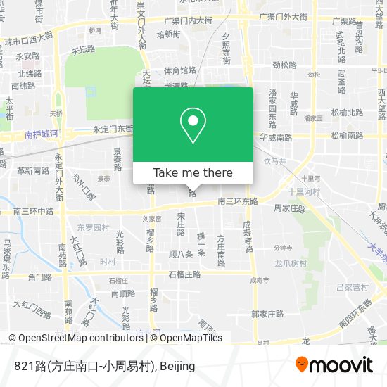 821路(方庄南口-小周易村) map